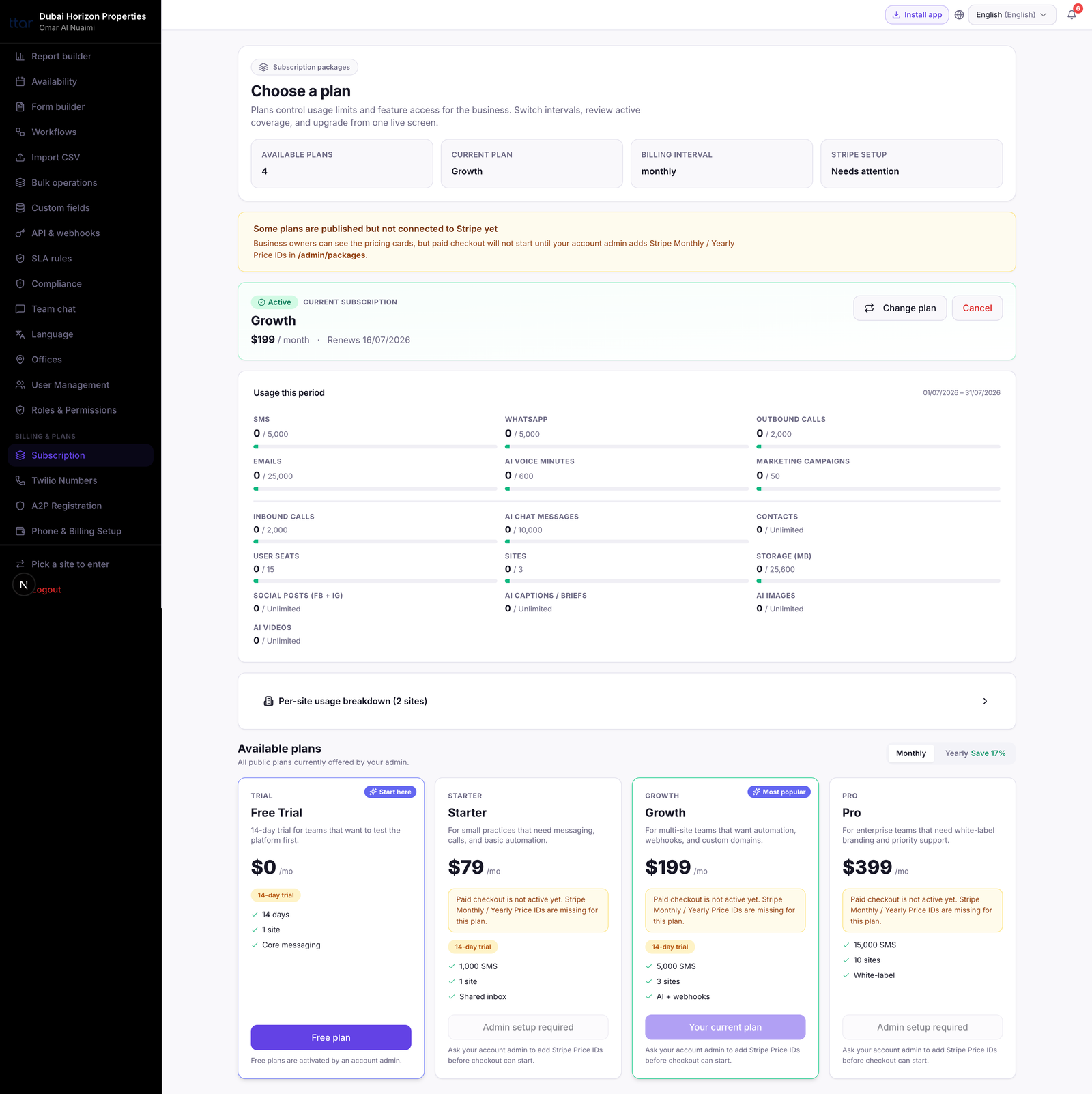 Subscription & plans