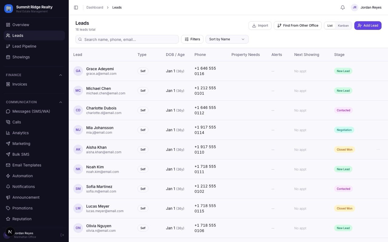 Leads & contacts